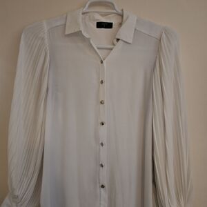Tahari Cream Blouse with Button Detail